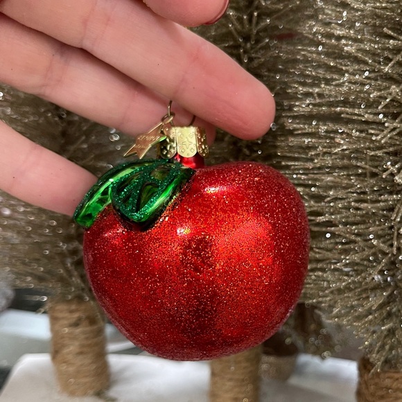 Christmas Ornament Red Glitter Ribbon Bow Glass Handblown Vondels Amsterdam NWT - Picture 5 of 5